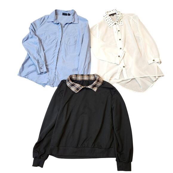 3 Pieces Smart Casual Work Wear Clothing Bundle Button Up Blouse Size Small - Picture 1 of 14